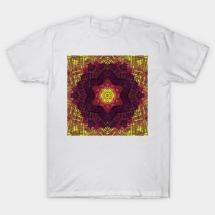 Weave Mandala Yellow Pink and Purple T-Shirt